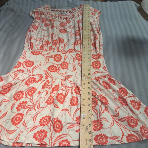 Women Leifnotes Anthro knit Scattered Stellata Orange Ivory Poppy  Dress sz M - Picture 5 of 5